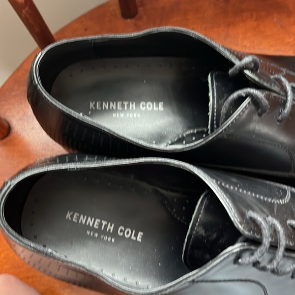 Kenneth Cole Shoes Men’s Dress Oxford Cha-Raid Black Leather Cap Toe Size 11 - Picture 7 of 10